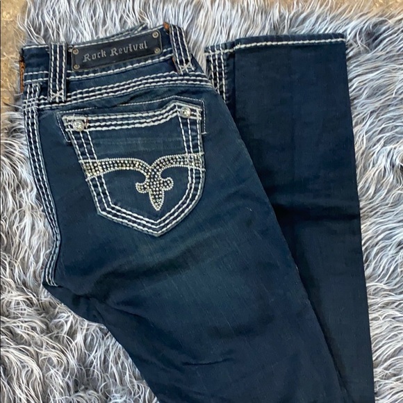 Rock revival white thread skinny - Picture 2 of 3